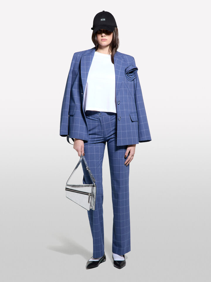 Pantaloni a quadri - pantaloni regular da donna - Blu | Sisley image number 1